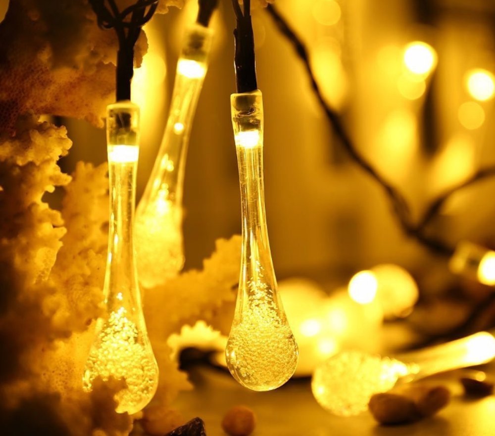 GOTAS LUCES SOLAR NAVIDAD GUIRNALDA