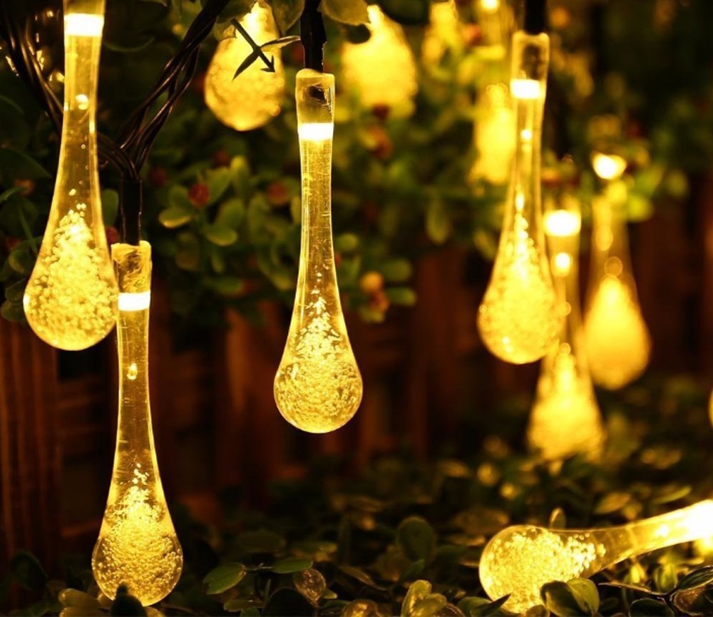 GOTAS LUCES SOLAR NAVIDAD GUIRNALDA