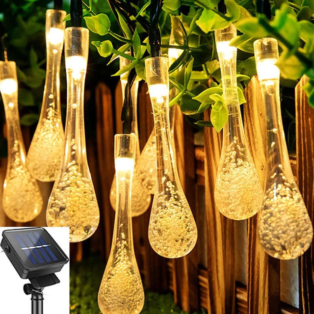 GOTAS LUCES SOLAR NAVIDAD GUIRNALDA