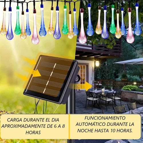 GOTAS LUCES SOLAR NAVIDAD GUIRNALDA