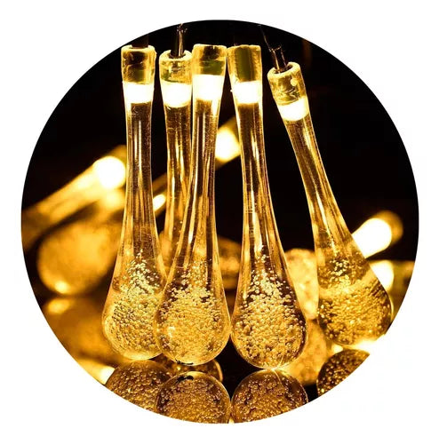 GOTAS LUCES SOLAR NAVIDAD GUIRNALDA