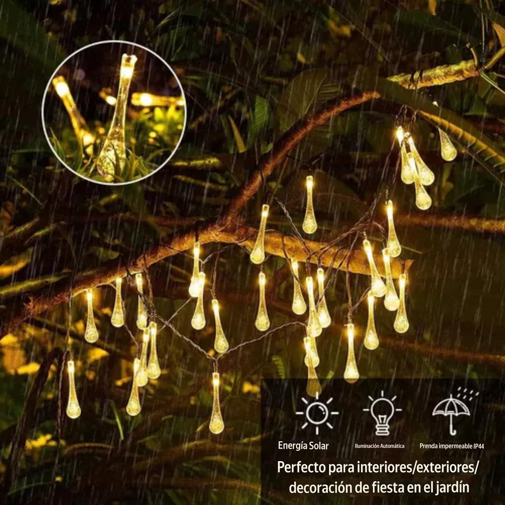 GOTAS LUCES SOLAR NAVIDAD GUIRNALDA