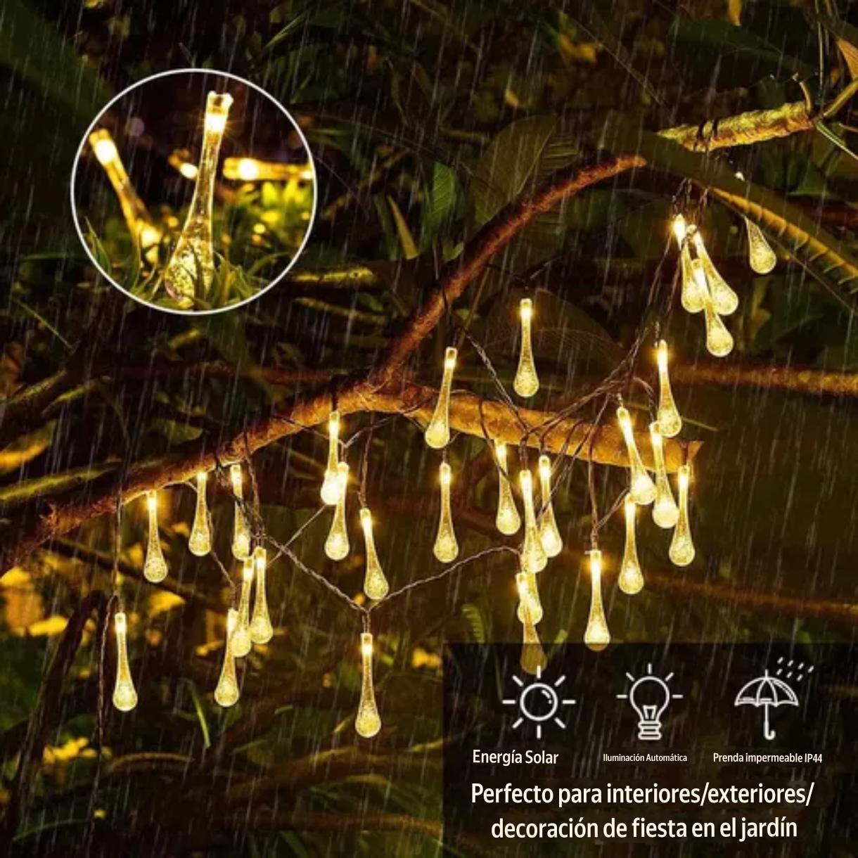 GOTAS LUCES SOLAR NAVIDAD GUIRNALDA