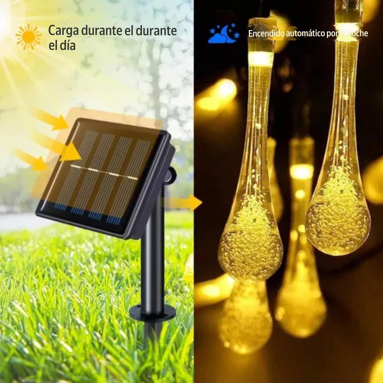 GOTAS LUCES SOLAR NAVIDAD GUIRNALDA